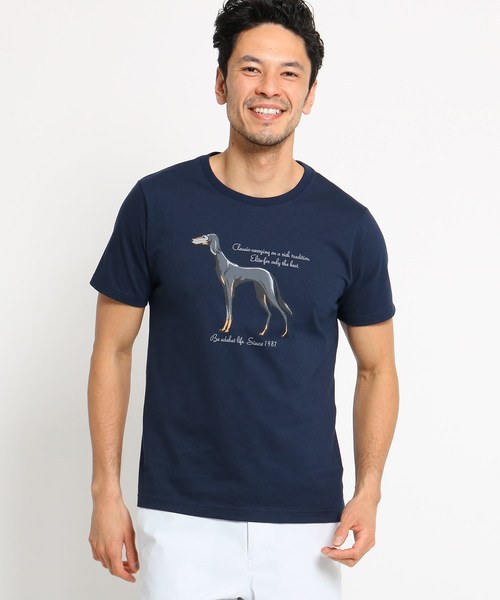 adabat(アダバット)の「【吸水速乾】【UVカット】サルーキデザインTシャツ メンズ(Tシャツ/カットソー・メンズ・ホワイト/ネイビー・46/48/50)」の2枚目の写真
