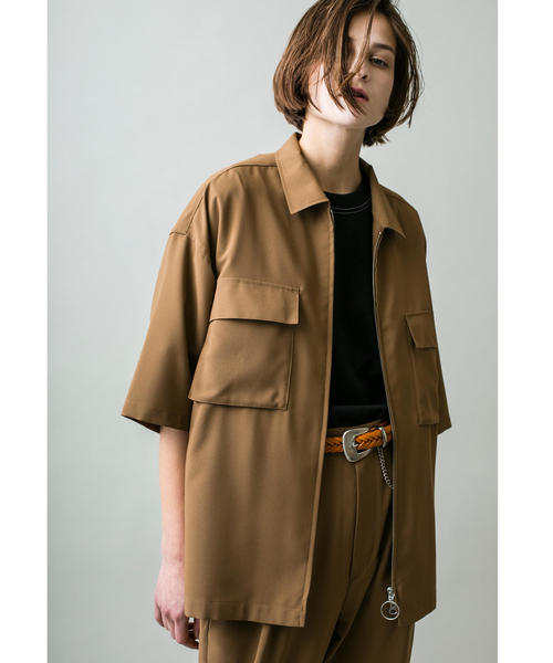 MONKEY TIME(モンキータイム)の「<monkey time> PE/TRO ZIP 6SL SHT/シャツ(シャツ/ブラウス・メンズ・ブラウン/ブラック・L/M/S/XL)」の5枚目の写真