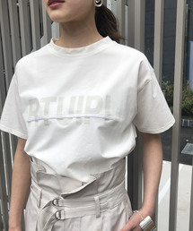 &g'aime | 【&g'aime】ロゴプリント刺しゅうラインTシャツ(Tシャツ/カットソー)