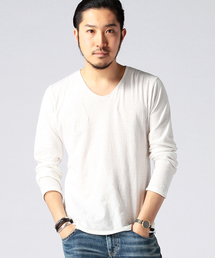 BEAMS | BEAMS / カットオフ 天竺 VネックTEE(Tシャツ/カットソー)