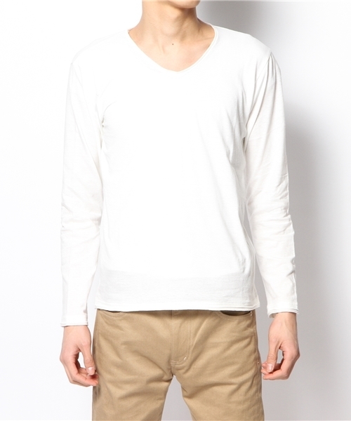 BEAMS(ビームス)の「BEAMS / カットオフ 天竺 VネックTEE(Tシャツ/カットソー・メンズ・オフホワイト/ライトグレー/ネイビー/レッド/マスタード/ブラック系その他・LARGE/MEDIUM/SMALL/X-LARGE)」の18枚目の写真