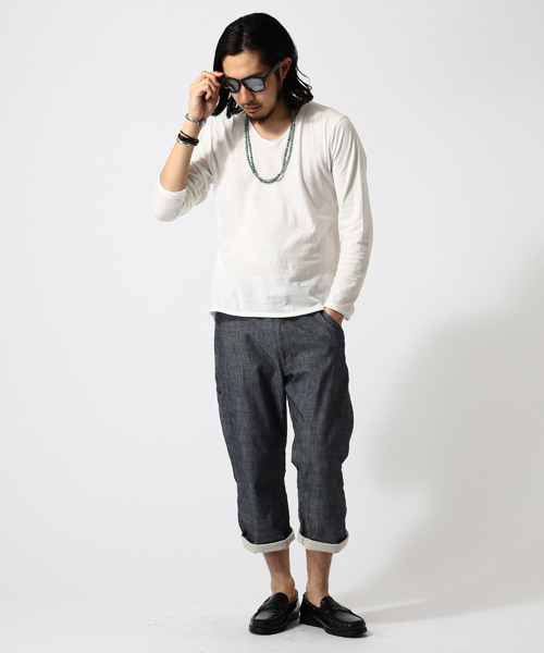BEAMS(ビームス)の「BEAMS / カットオフ 天竺 VネックTEE(Tシャツ/カットソー・メンズ・オフホワイト/ライトグレー/ネイビー/レッド/マスタード/ブラック系その他・LARGE/MEDIUM/SMALL/X-LARGE)」の21枚目の写真