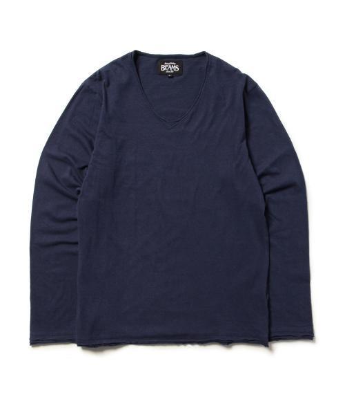 BEAMS(ビームス)の「BEAMS / カットオフ 天竺 VネックTEE(Tシャツ/カットソー・メンズ・オフホワイト/ライトグレー/ネイビー/レッド/マスタード/ブラック系その他・LARGE/MEDIUM/SMALL/X-LARGE)」の7枚目の写真