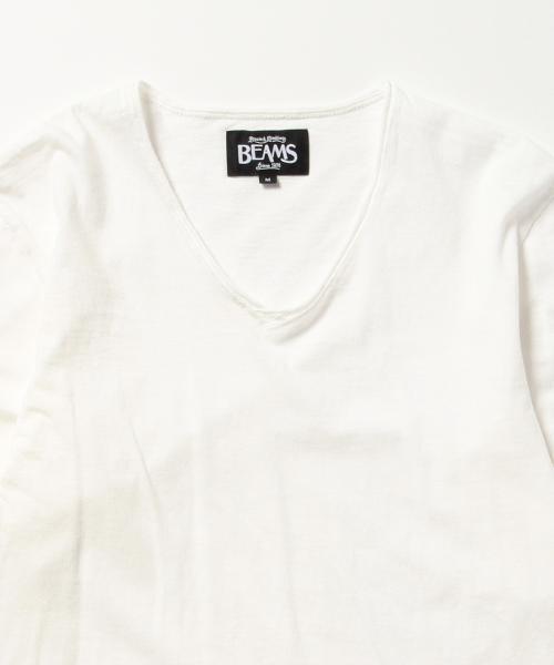 BEAMS(ビームス)の「BEAMS / カットオフ 天竺 VネックTEE(Tシャツ/カットソー・メンズ・オフホワイト/ライトグレー/ネイビー/レッド/マスタード/ブラック系その他・LARGE/MEDIUM/SMALL/X-LARGE)」の10枚目の写真