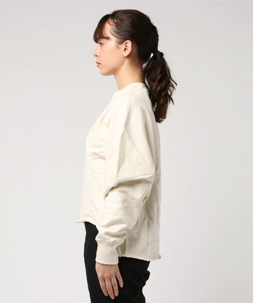 M/M ATTACHMENT（エムエムアタッチメント）の「【M/M ATTACHMENT】EX*フロントカット裏毛TOPS（スウェット・レディース・ホワイト/バーガンディー・2）」の3枚目の写真