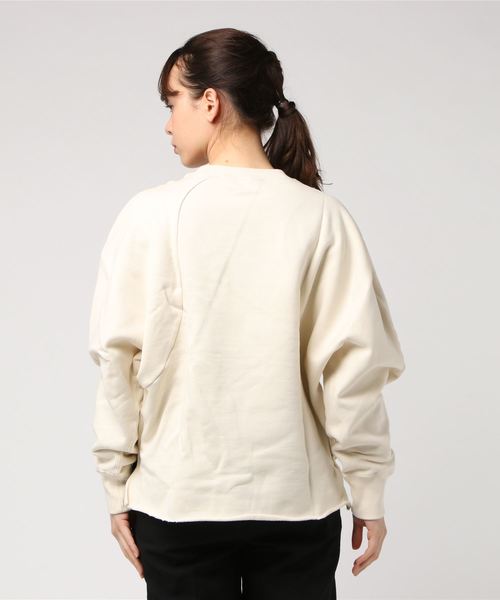 M/M ATTACHMENT（エムエムアタッチメント）の「【M/M ATTACHMENT】EX*フロントカット裏毛TOPS（スウェット・レディース・ホワイト/バーガンディー・2）」の4枚目の写真
