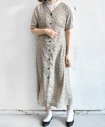 花柄ガウンワンピース