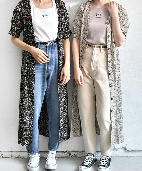 PairPair（ペアペア）の「花柄ガウンワンピース（ワンピース・レディース・ブラック/ベージュ・FREE）」の4枚目の写真