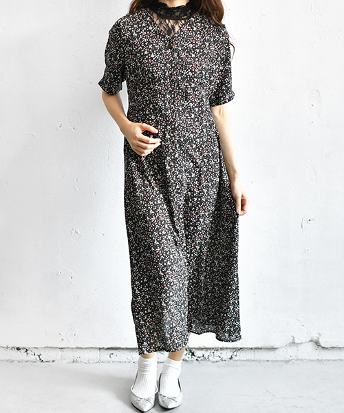 PairPair（ペアペア）の「花柄ガウンワンピース（ワンピース・レディース・ブラック/ベージュ・FREE）」の11枚目の写真