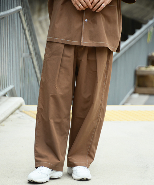 kutir（クティール）の「ステッチワイドパンツ【セットアップ着用可】（その他パンツ・メンズ・ライトブルー/ブラック/ダークブラウン・MEDIUM/LARGE）」の3枚目の写真