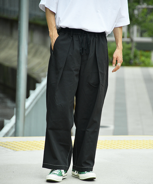 kutir（クティール）の「ステッチワイドパンツ【セットアップ着用可】（その他パンツ・メンズ・ライトブルー/ブラック/ダークブラウン・MEDIUM/LARGE）」の2枚目の写真