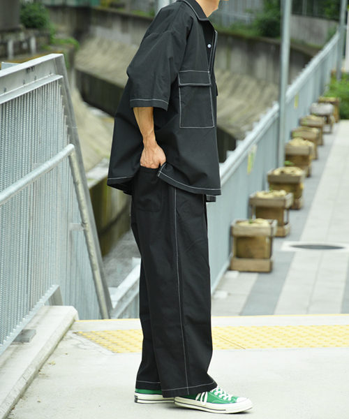 kutir（クティール）の「ステッチワイドパンツ【セットアップ着用可】（その他パンツ・メンズ・ライトブルー/ブラック/ダークブラウン・MEDIUM/LARGE）」の5枚目の写真