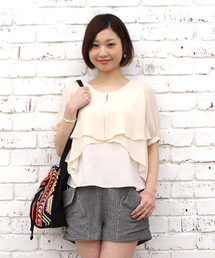 mystic | フリル重ねプルオーバー(シャツ/ブラウス)