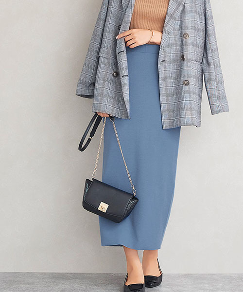 Pierrot（ピエロ）の「リブカットソーロングスカート（スカート・レディース・ブラック/カーキ/ブルー/モカ/ブラウン系その他・M/L）」の22枚目の写真