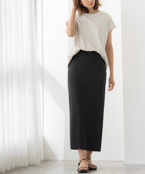 Pierrot（ピエロ）の「リブカットソーロングスカート（スカート・レディース・ブラック/カーキ/ブルー/モカ/ブラウン系その他・M/L）」の21枚目の写真