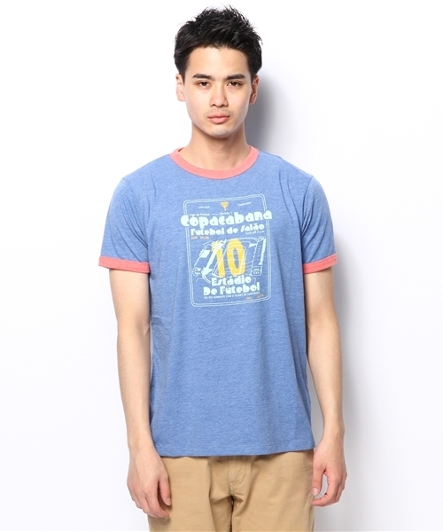 coen（コーエン）の「CopacabanaリンガーTシャツ（Tシャツ/カットソー・メンズ・コバルトブルー・LARGE/SMALL/MEDIUM/X-LARGE）」の2枚目の写真