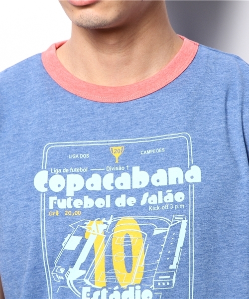 coen（コーエン）の「CopacabanaリンガーTシャツ（Tシャツ/カットソー・メンズ・コバルトブルー・LARGE/SMALL/MEDIUM/X-LARGE）」の5枚目の写真