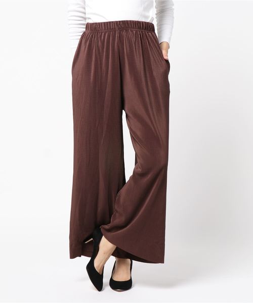 coca（coca）（コカ）の「ワイドリブパンツ（その他パンツ・レディース・パープル/ブラウン・ONE SIZE）」の2枚目の写真