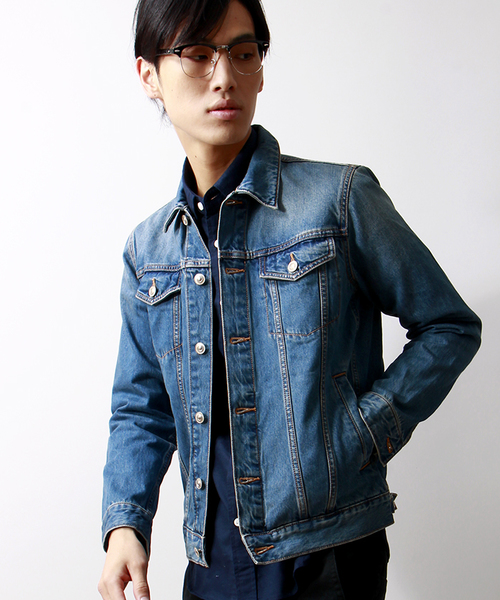 WEGO（ウィゴー）の「WEGO/デニムGジャン（デニムジャケット・メンズ・インディゴブルー/ダークインディゴブルー・MEDIUM/SMALL/LARGE）」の2枚目の写真