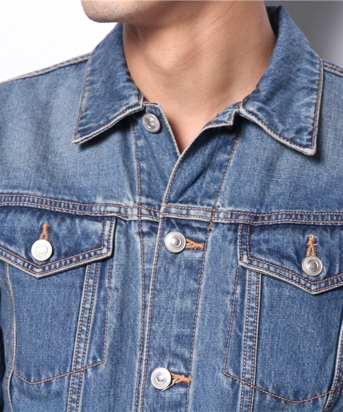 WEGO（ウィゴー）の「WEGO/デニムGジャン（デニムジャケット・メンズ・インディゴブルー/ダークインディゴブルー・MEDIUM/SMALL/LARGE）」の10枚目の写真