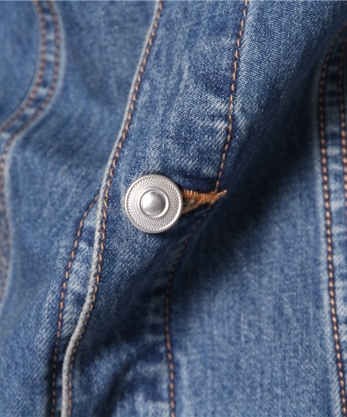 WEGO（ウィゴー）の「WEGO/デニムGジャン（デニムジャケット・メンズ・インディゴブルー/ダークインディゴブルー・MEDIUM/SMALL/LARGE）」の5枚目の写真