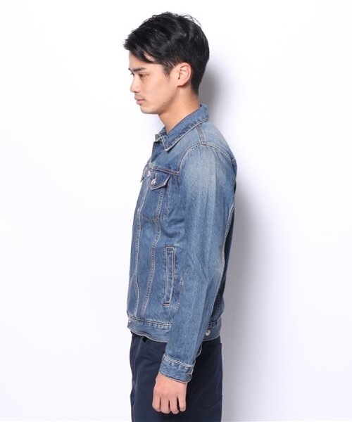 WEGO（ウィゴー）の「WEGO/デニムGジャン（デニムジャケット・メンズ・インディゴブルー/ダークインディゴブルー・MEDIUM/SMALL/LARGE）」の6枚目の写真