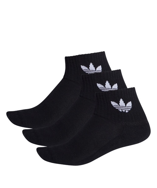 adidas(アディダス)の「ADIDAS ウェア FM0643 U ANKLE SOCKS 3P BLK(ソックス/靴下・メンズ・ブラック・SMALL/MEDIUM/LARGE)」の1枚目の写真