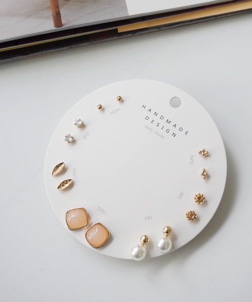 Port（ポート）の「ミニ ストーン セットピアス 「Mon～Sun」（ピアス（両耳用）・レディース・その他1/その他2/その他3/その他4/その他6/その他5・FREE）」の6枚目の写真