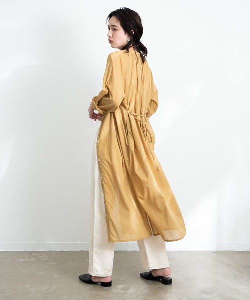 Aunt Marie's（アントマリーズ）の「バンドカラーシルクボイルロングシャツワンピース/AUNT MARIE’S（シャツワンピース・レディース・オフホワイト/マスタード/ブラック/グリーン/ボルドー・FREE）」の22枚目の写真