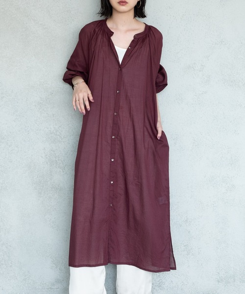 美品♪イエナ シルク混 ティアード ロングシャツワンピース バンドカラー 近年 美品♪イエナ シルク混 ティアード ロングシャツワンピース