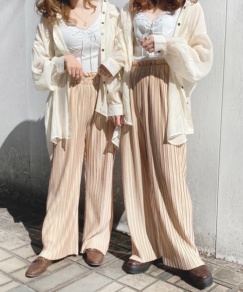 PairPair（ペアペア）の「シアービッグシャツ（シャツ/ブラウス・レディース・ライトグリーン/アイボリー/スモークピンク/ライトベージュ・FREE）」の17枚目の写真