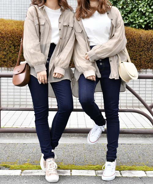 PairPair（ペアペア）の「シアービッグシャツ（シャツ/ブラウス・レディース・ライトグリーン/アイボリー/スモークピンク/ライトベージュ・FREE）」の8枚目の写真