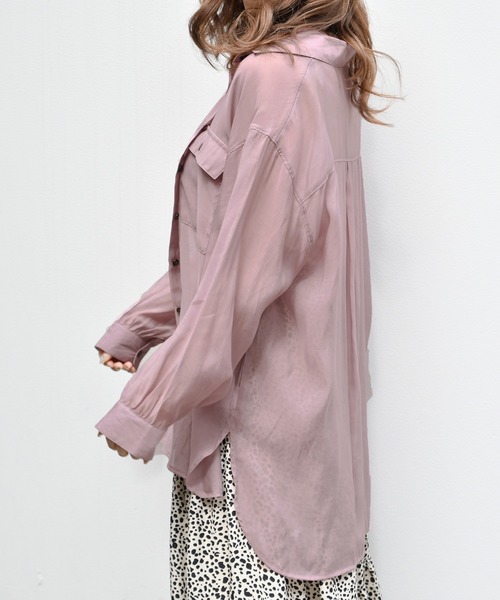 PairPair（ペアペア）の「シアービッグシャツ（シャツ/ブラウス・レディース・ライトグリーン/アイボリー/スモークピンク/ライトベージュ・FREE）」の6枚目の写真