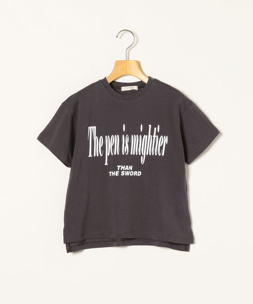 SHIPS any（シップス エニィ）の「SHIPS any× MONMIMI: 別注 プリント Tシャツ（Tシャツ/カットソー・キッズ・ホワイト/ダークグレー・120/130/140/110）」の2枚目の写真