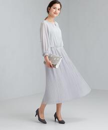 green label relaxing（グリーンレーベルリラクシング）の「D CLAN ギャザー ネック プリーツ ロング ワンピース（ドレス）」