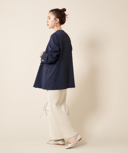 SHENERY（シーナリー）の「リブロングスカート（スカート・レディース・ブラック/オフホワイト・FREE）」の3枚目の写真