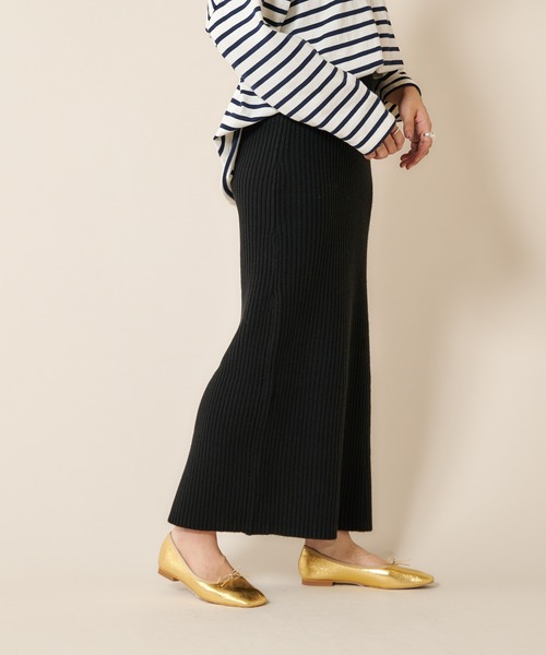 SHENERY（シーナリー）の「リブロングスカート（スカート・レディース・ブラック/オフホワイト・FREE）」の12枚目の写真