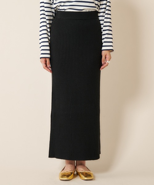 SHENERY（シーナリー）の「リブロングスカート（スカート・レディース・ブラック/オフホワイト・FREE）」の18枚目の写真