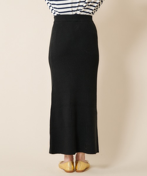 SHENERY（シーナリー）の「リブロングスカート（スカート・レディース・ブラック/オフホワイト・FREE）」の13枚目の写真