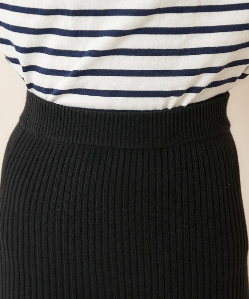 SHENERY（シーナリー）の「リブロングスカート（スカート・レディース・ブラック/オフホワイト・FREE）」の10枚目の写真