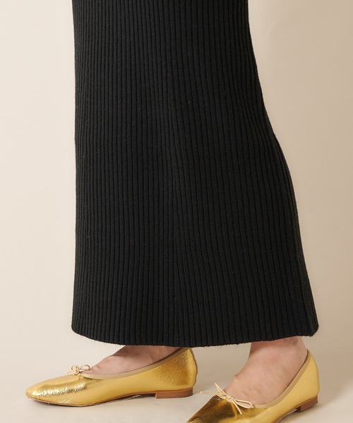 SHENERY（シーナリー）の「リブロングスカート（スカート・レディース・ブラック/オフホワイト・FREE）」の7枚目の写真