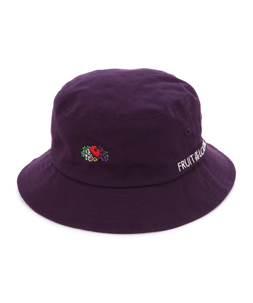 FRUIT OF THE LOOM（フルーツオブザルーム）の「FRUIT OF THE LOOM　LOGO EMB BUCKET HAT（ハット・レディース・ホワイト/ブラック/ベージュ/パープル/サックスブルー/ピンク/インディゴブルー/クリーム/ブラック系その他・FREE）」の8枚目の写真