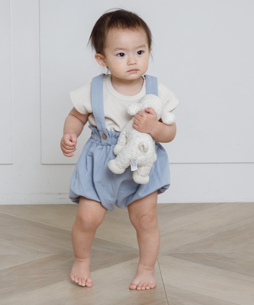 MAKE YOUR DAY（メイクユアデイ）の「ワッフルフレンチロンパス（ロンパース・キッズ・アイボリー/その他/ピンク/ベージュ・80/70）」の10枚目の写真