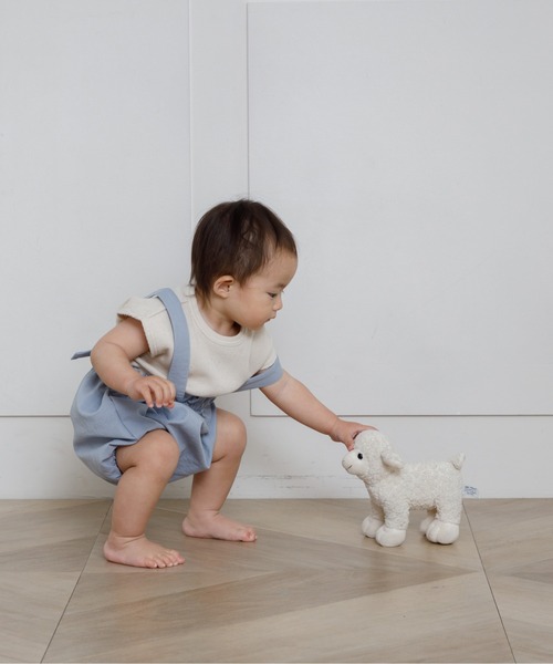 MAKE YOUR DAY（メイクユアデイ）の「ワッフルフレンチロンパス（ロンパース・キッズ・アイボリー/その他/ピンク/ベージュ・80/70）」の11枚目の写真