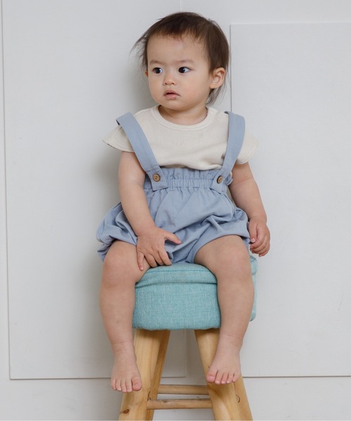 MAKE YOUR DAY（メイクユアデイ）の「ワッフルフレンチロンパス（ロンパース・キッズ・アイボリー/その他/ピンク/ベージュ・80/70）」の5枚目の写真