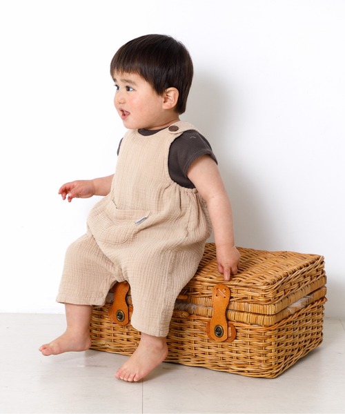 MAKE YOUR DAY（メイクユアデイ）の「ワッフルフレンチロンパス（ロンパース・キッズ・アイボリー/その他/ピンク/ベージュ・80/70）」の17枚目の写真