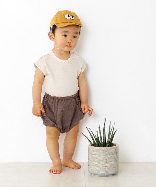 MAKE YOUR DAY（メイクユアデイ）の「ワッフルフレンチロンパス（ロンパース・キッズ・アイボリー/その他/ピンク/ベージュ・80/70）」の13枚目の写真