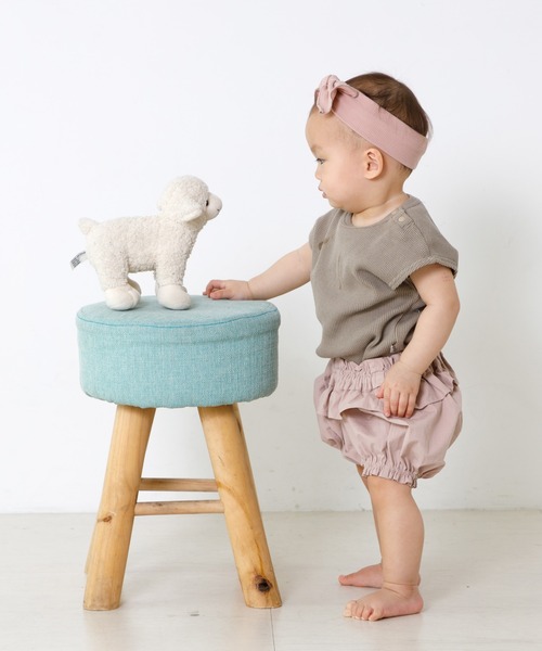 MAKE YOUR DAY（メイクユアデイ）の「ワッフルフレンチロンパス（ロンパース・キッズ・アイボリー/その他/ピンク/ベージュ・80/70）」の12枚目の写真