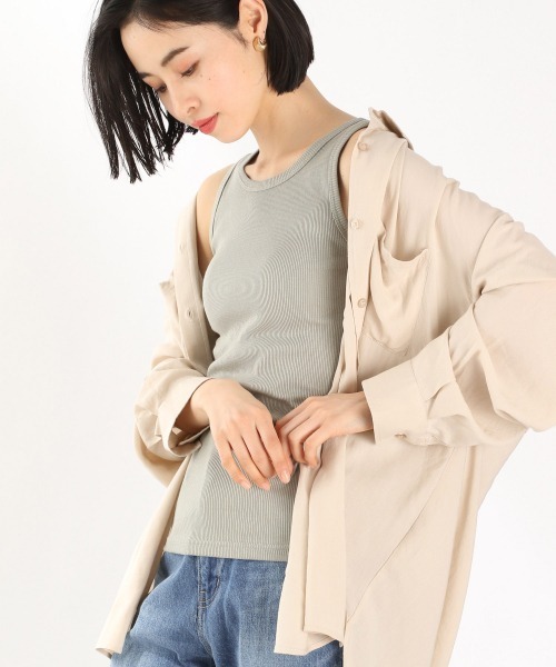 LOWRYS FARM（ローリーズファーム）の「リブタンク　934725（Tシャツ/カットソー・レディース・ブラック/オフホワイト/イエロー/グリーン・MEDIUM/LARGE）」の4枚目の写真