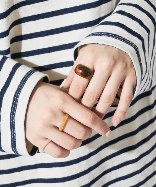 Chico（チコ）の「クリアリング3点SET（リング・レディース・アイボリー/ブラウン・FREE）」の2枚目の写真